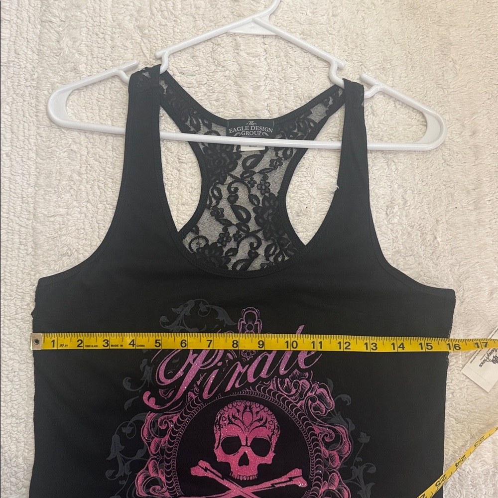 Disney parks Black & Pink Lace-Back Graphic Tank Top - Pirate Couture - Picture 7 of 7